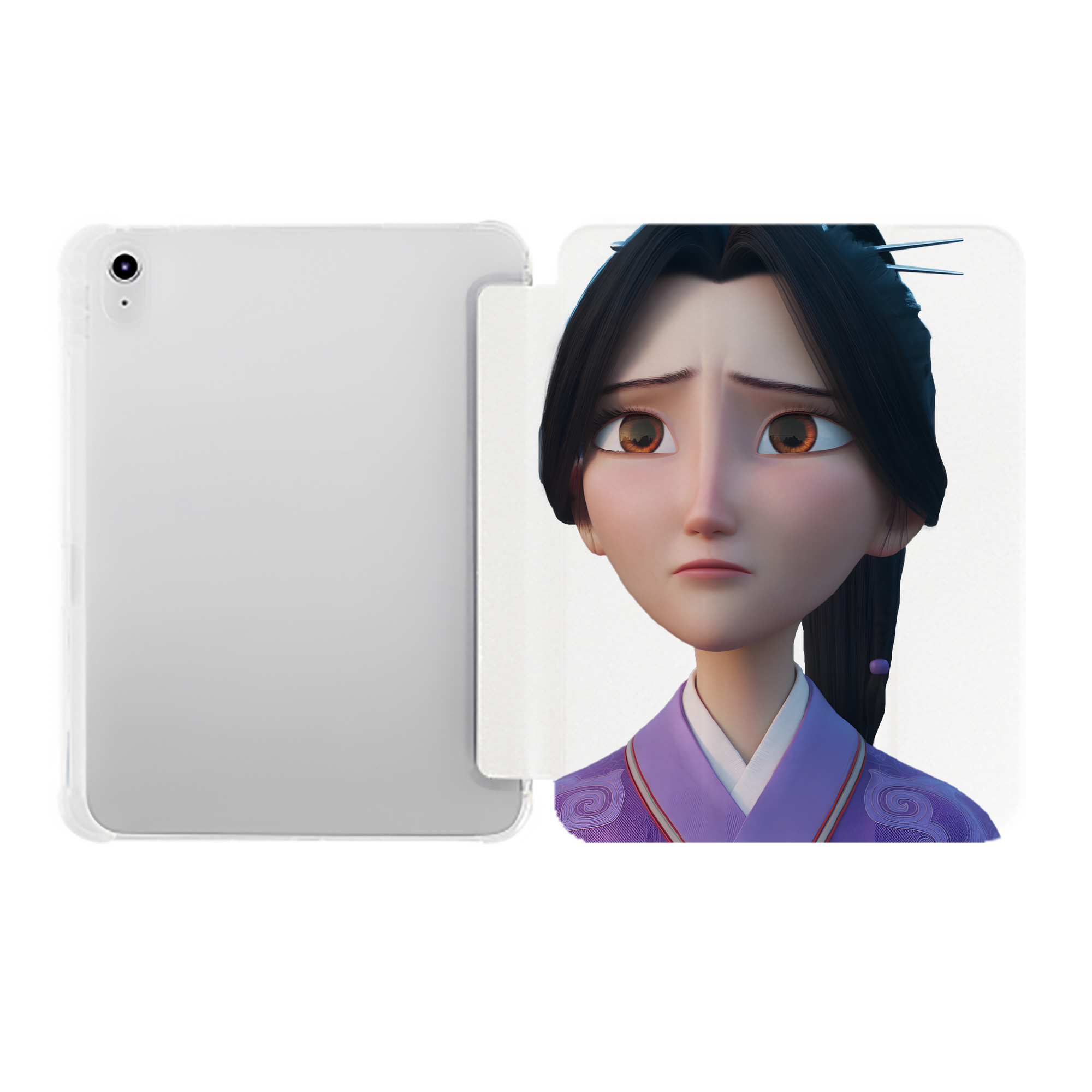 （画像用） Ne Zha 2 ナタ 魔童の大暴れ IPad ケース ペン収納付き 三つ折りスタンド PUレザー×シリコン 対応機種9.5/10.5/10.9インチ